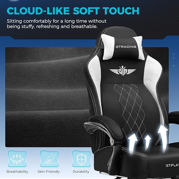 GTPLAYER Big and Tall Gaming Chair Breathable Fabric Computer Chair - Image 5