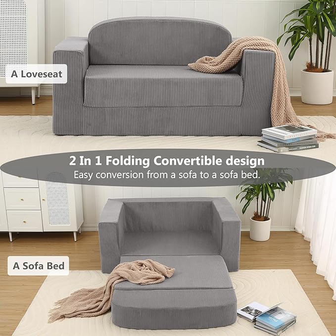 MeMoreCool Convertible Sofa Bed, Pull Out Loveseat Sleeper Sofa, Small Boneless - Image 6