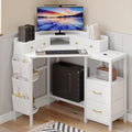 Corner Desk with 6 Drawers Shelves by VENNQD