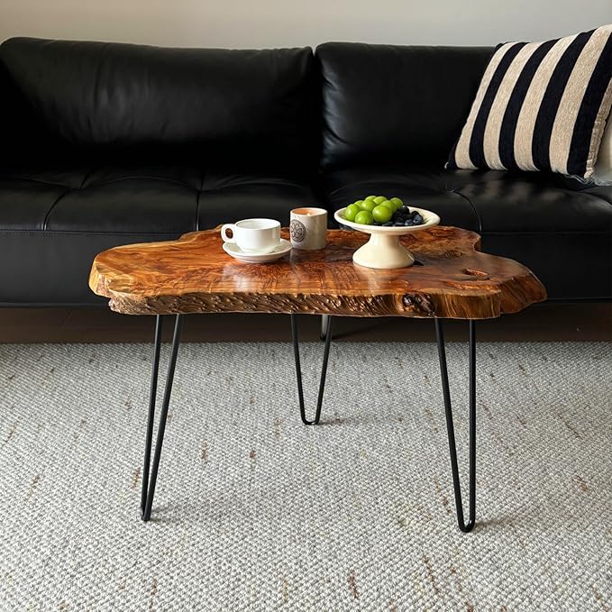 Live Edge Coffee Table, Natural Wood Coffee Table - Image 3