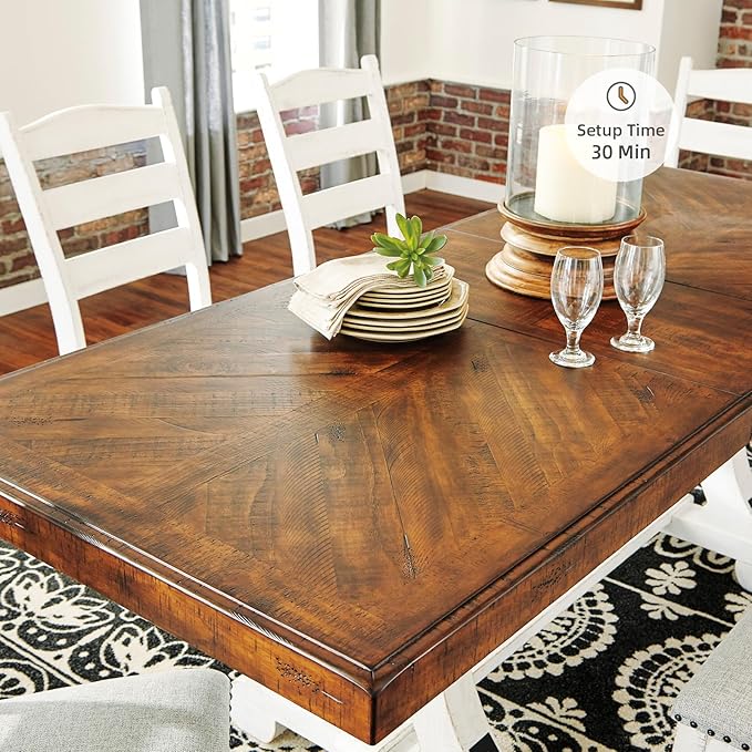 Signature Design by Ashley Valebeck Farmhouse Rectangular Extension Dining Table - Image 7