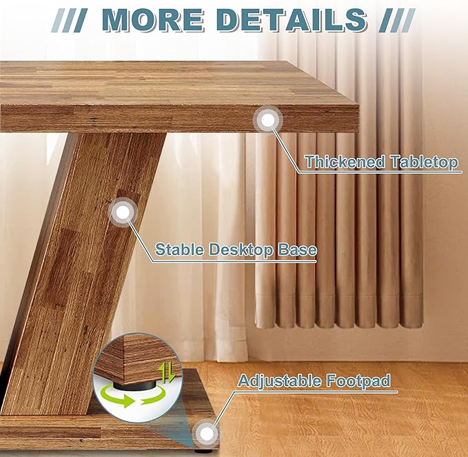 Dining Table for 4-6, Living Room, Walnut Brown - Image 3