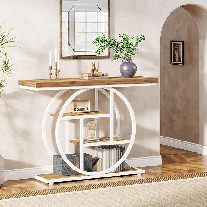 Tribesigns 41.3" Console Table, Industrial 4-Tier Sofa Table Entryway Table - Image 4