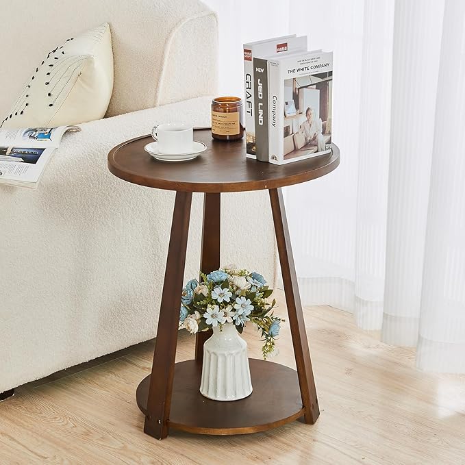 CozyDH Round End Table Living Room, Side Table by CozyDHDuvetCover