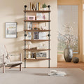 6 Tier Industrial Ladder Shelf Bookcase, Wall Mounted Rustic Bookshelf by ANYNICE