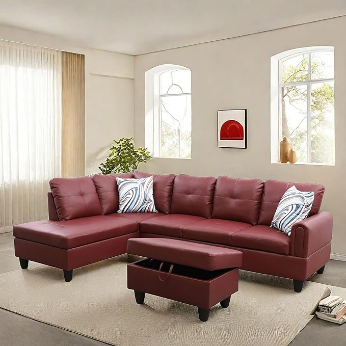 NAYSAYE Sectional Couch with Ottoman Storage, L Shaped Couch Sofa Furniture Sets by NAYSAYE