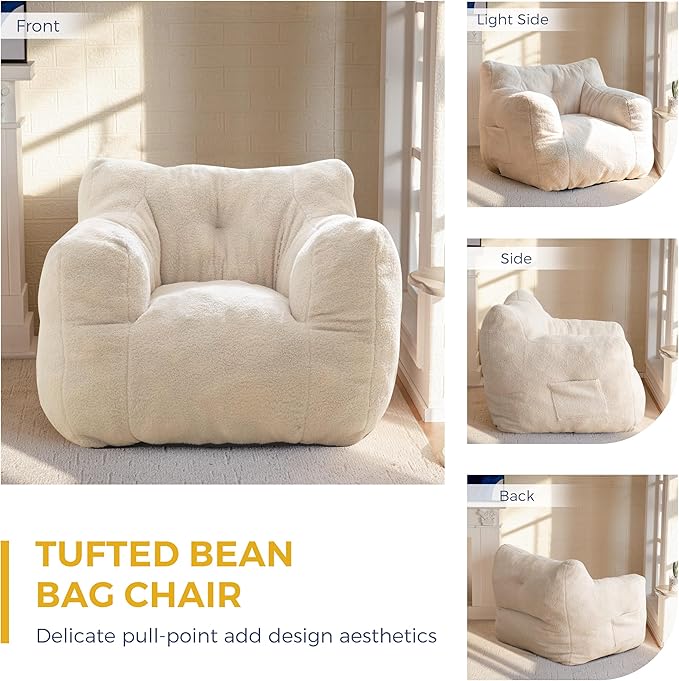 MAXYOYO Bean Bag Chair, Tufted Bean Bag Sofa - Image 6