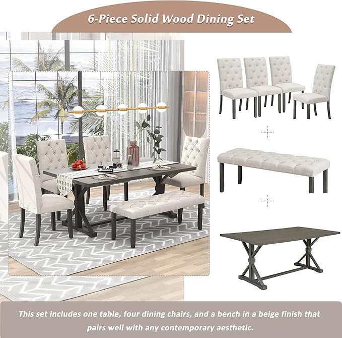 Ball & Cast 6 Piece Dining Table Set - Image 7