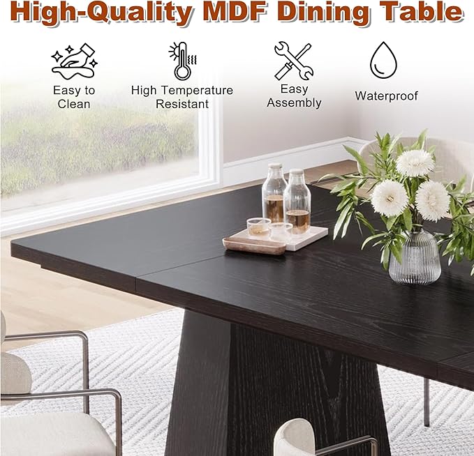 63 Inch Dining Table for 4-6, Modern Kitchen Dinner Table - Image 4