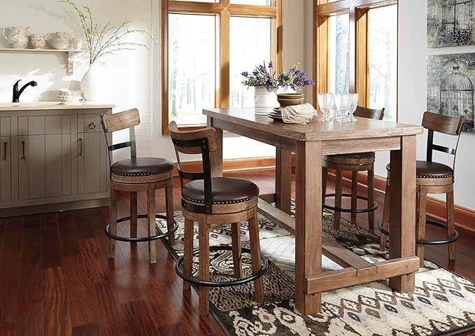 Signature Design by Ashley Pinnadel 24.25" Modern Farmhouse Swivel Counter - Image 10