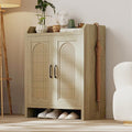 Shoe Cabinet Storage for Entryway, Rattan Storage Cabinet, Wooden Shoe Rack by MERICONIA