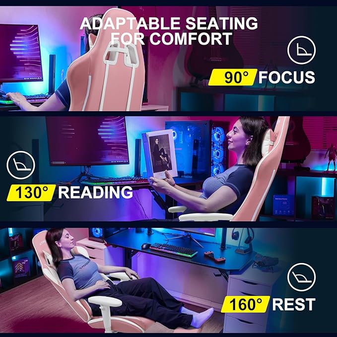 GTRACING Gaming Chair with Footrest, Ergonomic Computer Game Desk Chair - Image 5