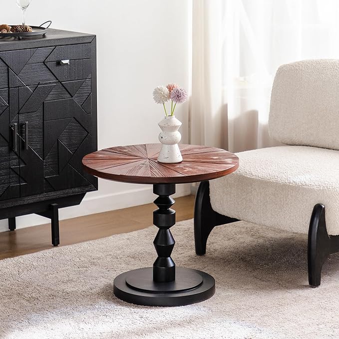 Wood Emd Table, Modern Round Side Table - Image 5