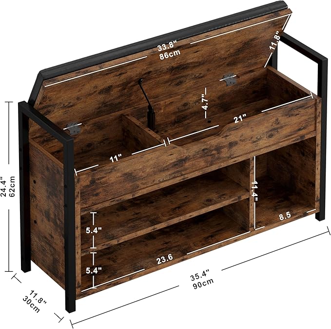 IRONCK Shoe Storage Bench, Entryway Bench - Image 3
