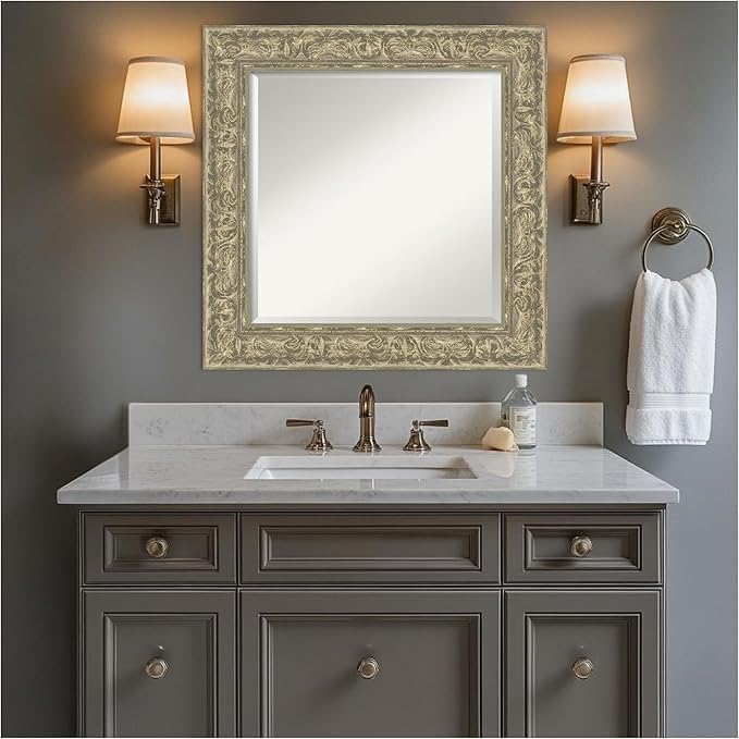 Amanti Art Silver Bathroom Mirror - Image 7