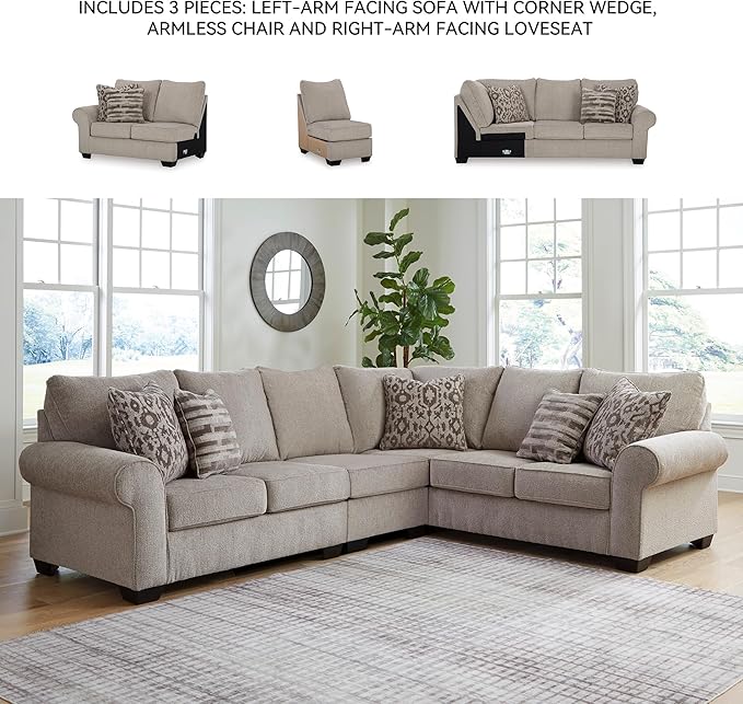 Signature Design by Ashley Claireah Casual L-Shaped 3-Piece Sectional - Image 6