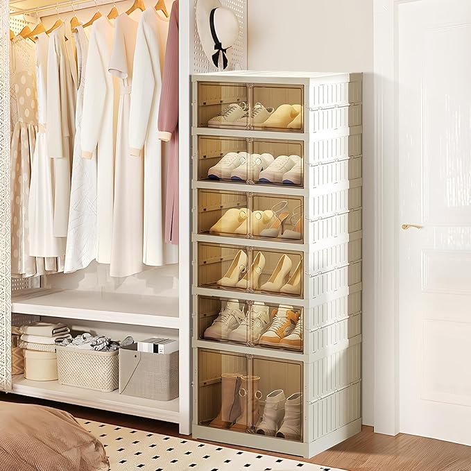 ELPHECO 6 Tier 12 Pairs Foldable Shoe Rack Shoe Organizer - Image 7