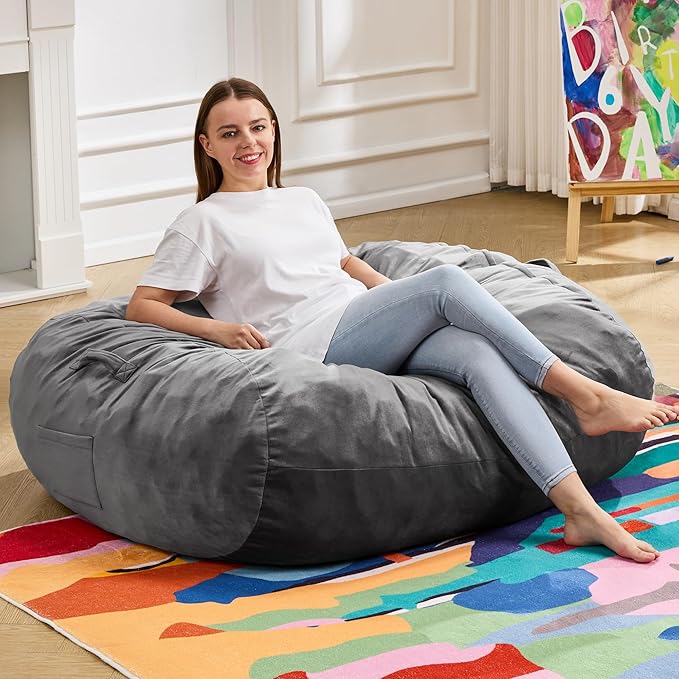 Hobestluk 3FT Bean Bag Chair Large Beanbag by YourHomeDeservesMore