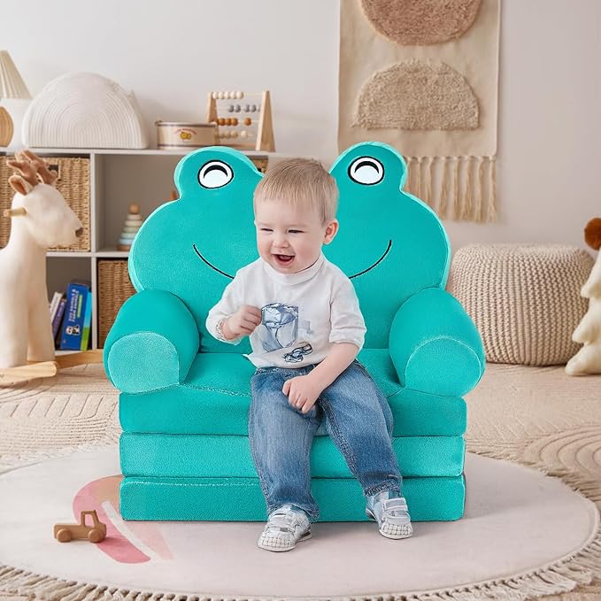Kids Sofa Comfy, Adorable Animal Toddler Chair, Foldable Kids Couch - Image 2