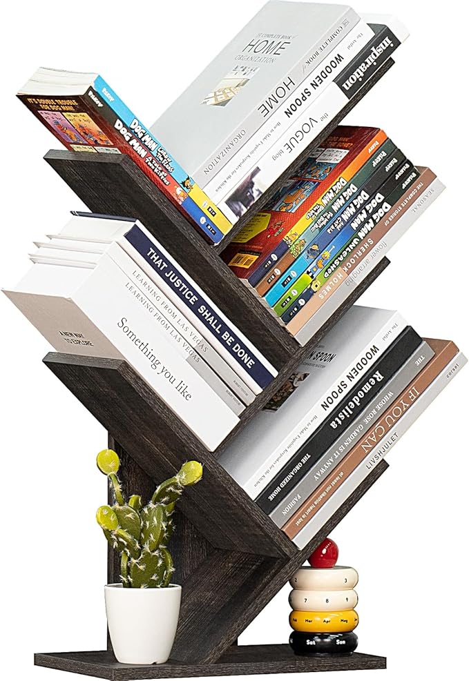 5 Tier Tree Book Shelf, Small Desktop Bookshelf - Image 9