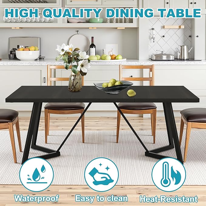 71" Dining Table for 6-8, Farmhouse Dinner Table - Image 4