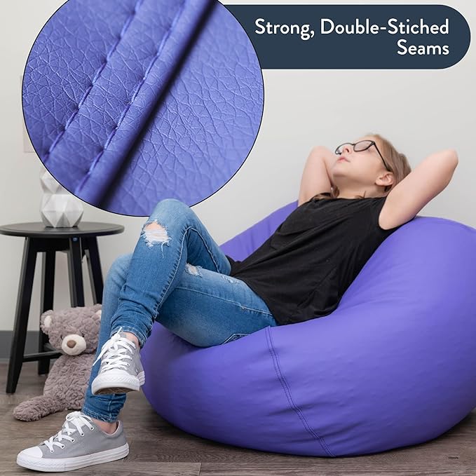 Children's Factory 35" Round Bean Bag, Bean Bag Chair - Image 5
