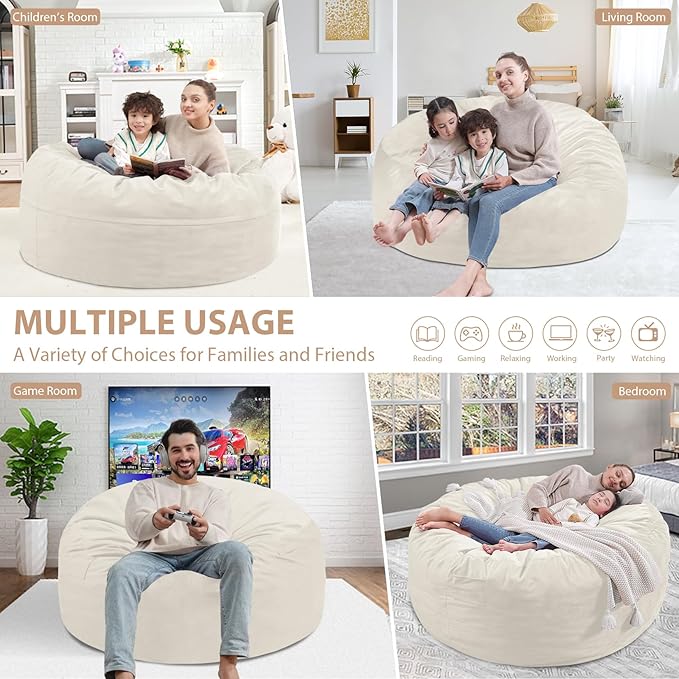 3FT Bean Bag Chair, Comfy Bean Bag Chairs - Image 5