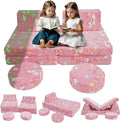 MeMoreCool Modular Pink Unicorn Glow-in-The-Dark Kids Play Couch, 8-Piece by MeMoreCool