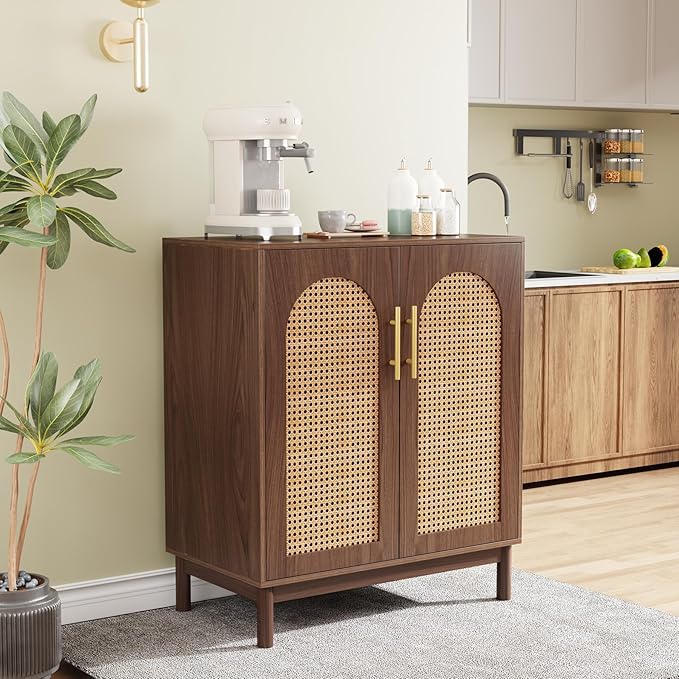 Tribesigns Set of 2 Rattan Sideboard Buffet Cabinet - Image 6