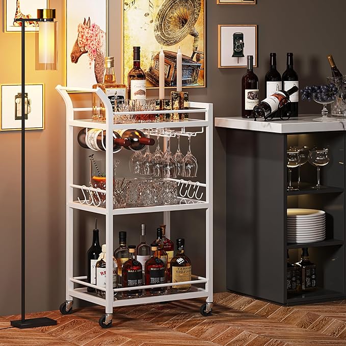 TUTOTAK Bar Cart, Home Bar Serving Cart - Image 2