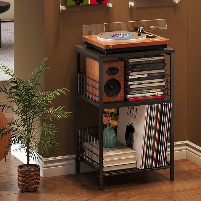X-cosrack Side Table, Small End Table Record Player Stand - Image 9