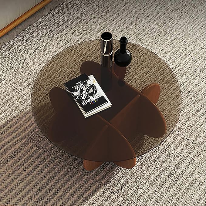 Modern Round Glass Coffee Table - Image 4