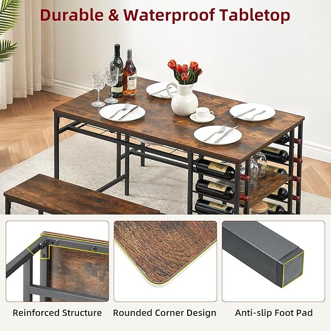 IDEALHOUSE Dining Table Set for 4, Kitchen Table Set for 4 - Image 7