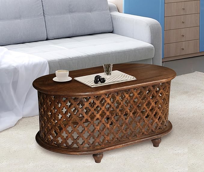 The Wooden Town Solid Mango Wood Coffee Table - Image 5