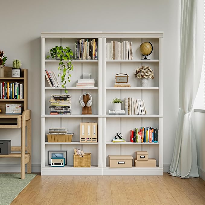 YESHOMY 72" Bookcase and Bookshelf, 5-Tier Wood Bookcases - Image 3