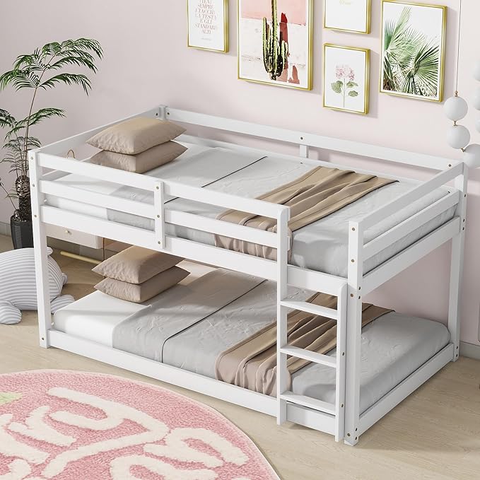 HomSof Twin Over Twin Low Floor Loft Bed - Image 4