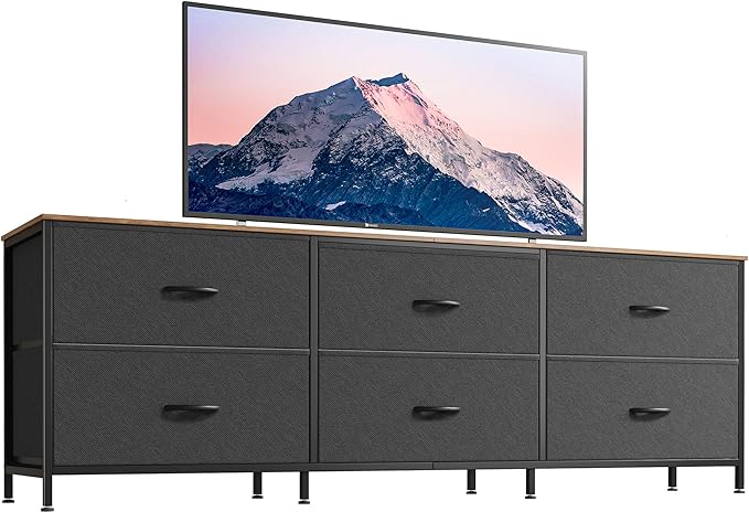 Huuger 63 Inch Long Dresser for Bedroom, Wide TV Stand for 55, 70 Inch TV by Huuger