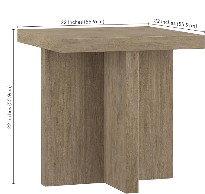 Henn&Hart 22" Wide Square Side Table in Weathered Gray, - Image 10
