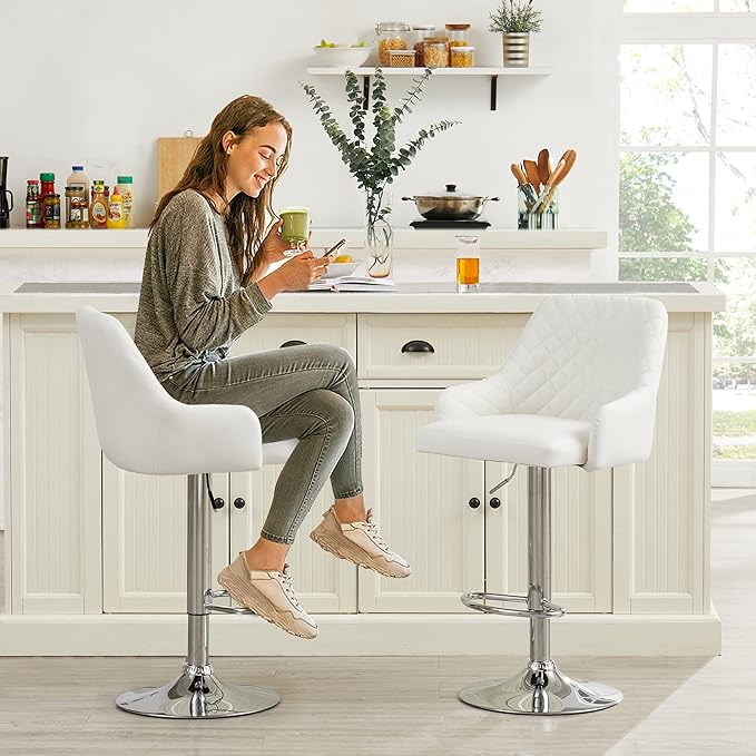 VECELO Adjustable Bar Stools Set of 4 - Image 5