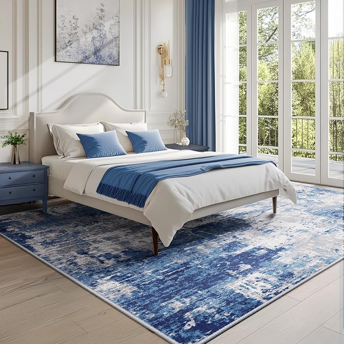 Washable Area Rugs 7'x9' Non-Slip Modern Abstract Soft - Image 4