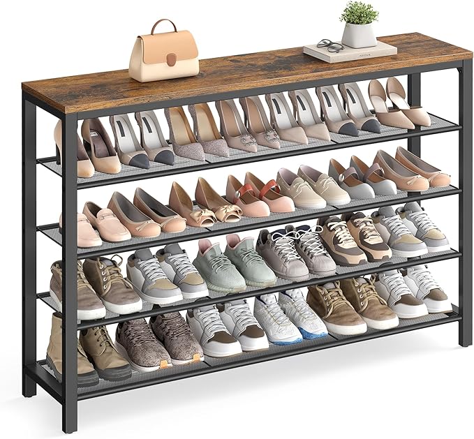VASAGLE 5 Tier Shoe Rack for Closet, 20-25 Pairs of Shoes, Large Shoe Organizer by VASAGLEbySONGMICSHOME