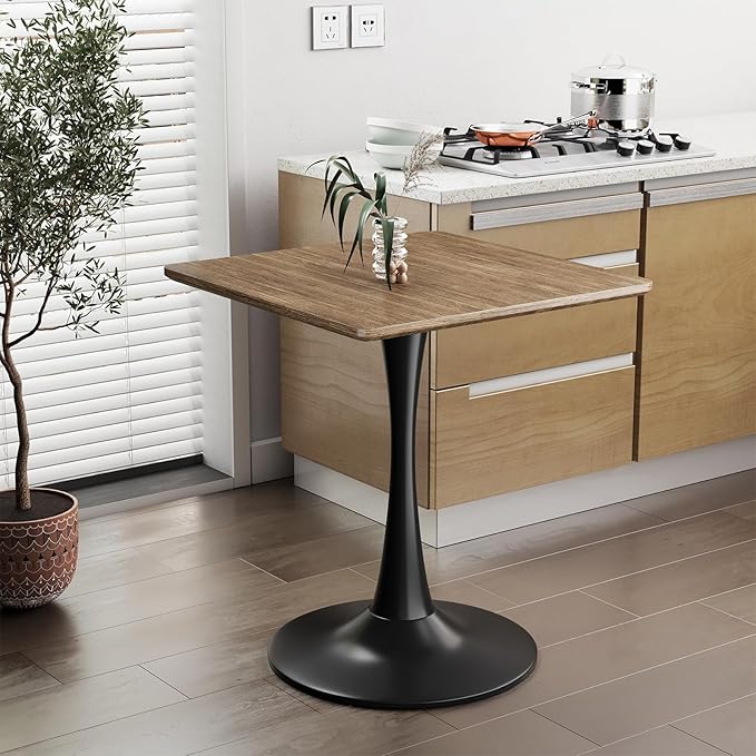 Walnut Square Tulip Table for 2, 24 Inch Small Dining Table - Image 6