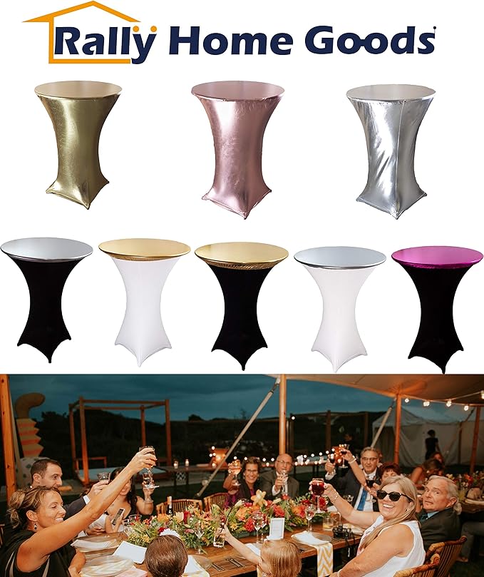 2-Pack Gold Spandex Table Topper Cap - Image 6