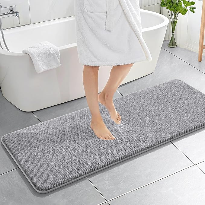 OLANLY Thick Memory Foam Bath Mat Rug 59x20, Extra Soft Absorbent Bathroom Rug by OLANLY