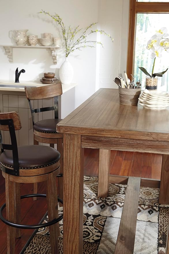 Signature Design by Ashley Pinnadel 24.25" Modern Farmhouse Swivel Counter - Image 11