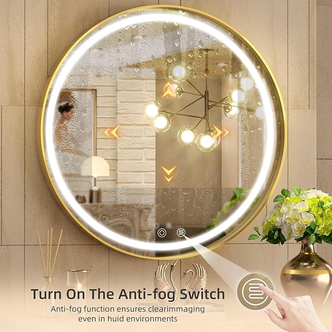 Hasipu 32 Round LED Mirror for Bathroom - Image 5