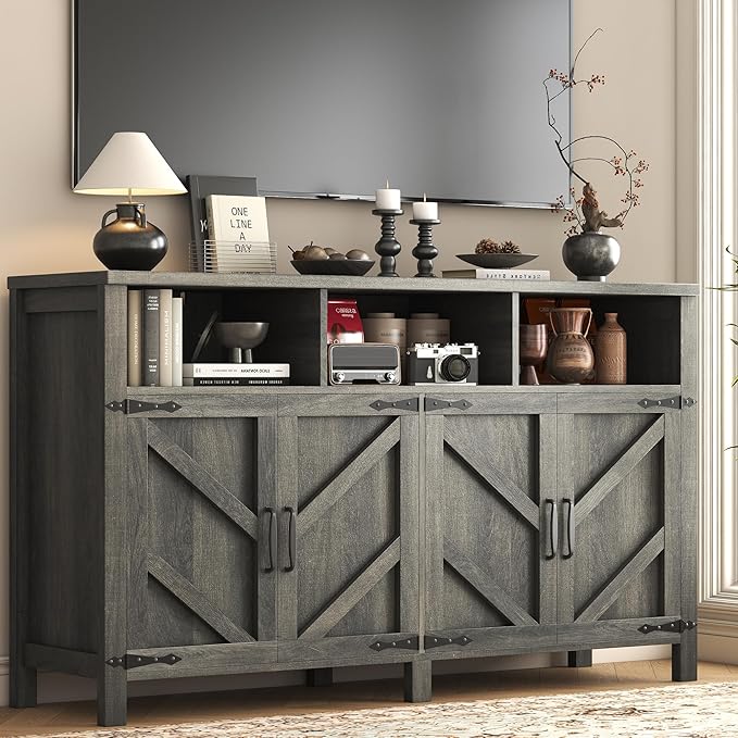 Buffet Sideboard with Storage Farmhouse with 4 Doors, Dining Room - Image 6