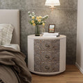 COSIEST 3 Drawer Chest of Drawers, 20 inch MDF Round Storage Cabinet, Retro by COSIEST