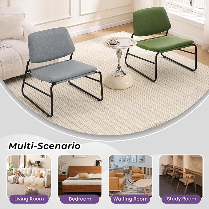 DAICO Modern Accent Chair Comfy Living Room Chair Armless Sling Accent Chairs - Image 7