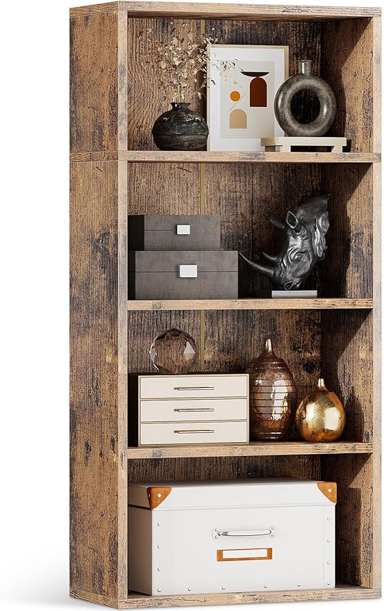 Casaottima 4-Tier Open Bookshelf and Bookcase, Floor Standing Display Storage by Casaottima
